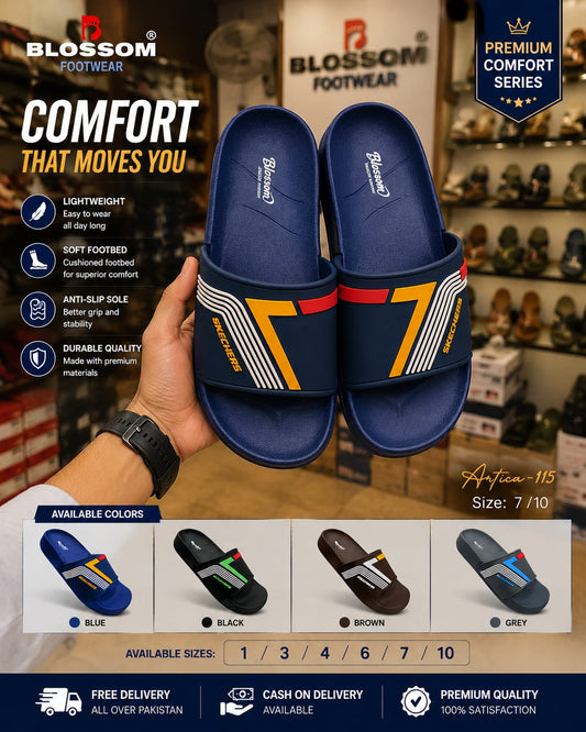 Men's Blossom Article 115 Slides – Premium EVA Soft Sole Casual Footwear
