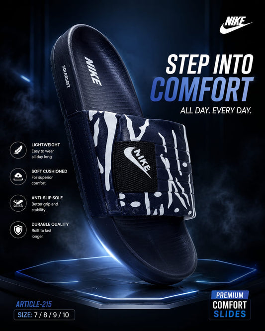 Nike Elite Navy Slides – Premium Men's Comfort Slippers with Soft Cushioned Sole