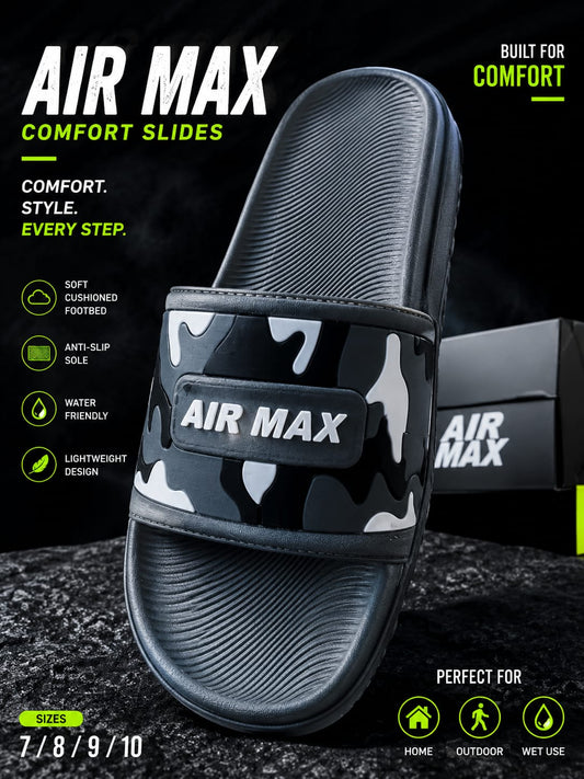 Air Max Camo Slides for Men – Lightweight Comfort Slippers with Anti-Slip Sole
