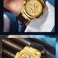 Barrel-shaped Leather Belt Men's Waterproof Mechanical Watch
