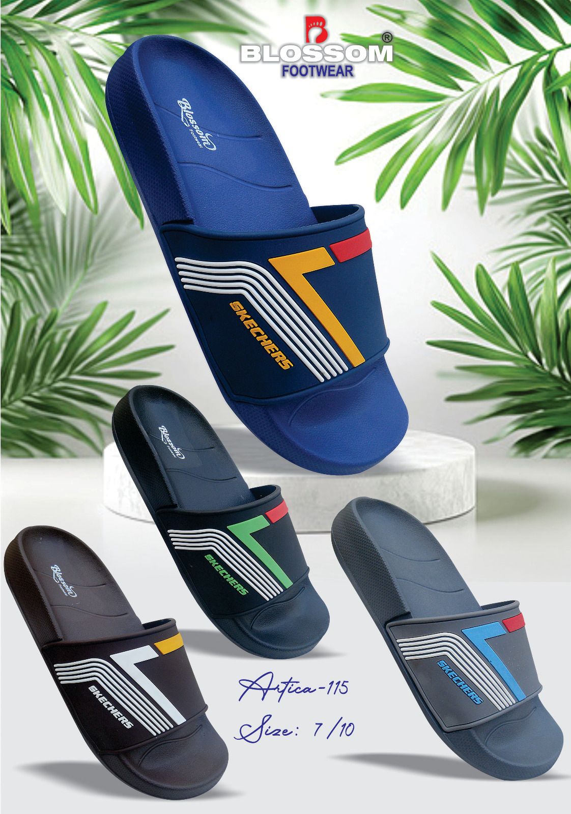 Men's Blossom Article 115 Slides – Premium EVA Soft Sole Casual Footwear